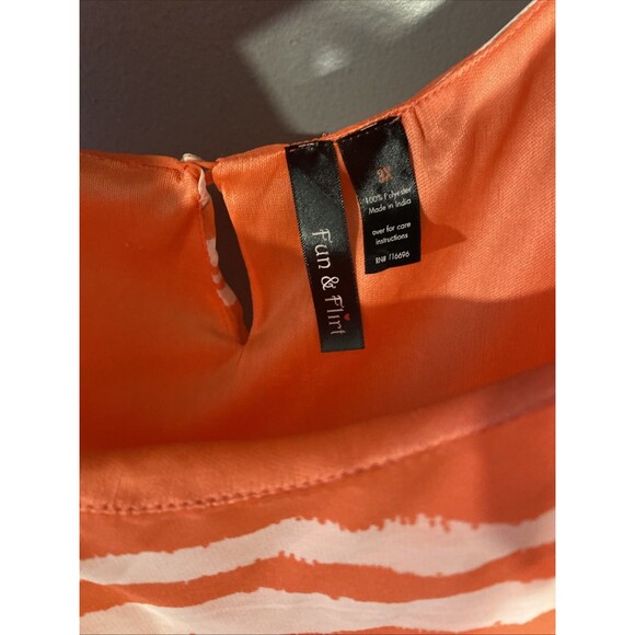 Fun & Flirt 3x Summer Top Orange‎ White Mini Lining - Picture 3 of 7